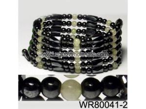 36inch White Cat's Eye Opal,Hematite,Magnetic Wrap Bracelet Necklace All in One Set